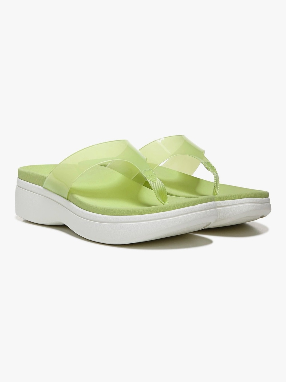 Visonic Sunrise Luminous Lime Green Platform Thong Sandals